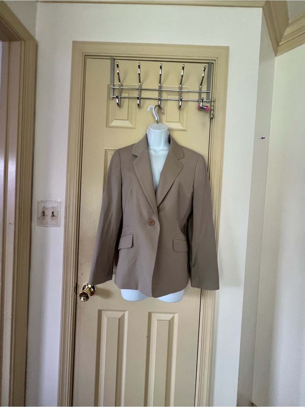 Talbots Women's Taupe Single-Button Blazer
